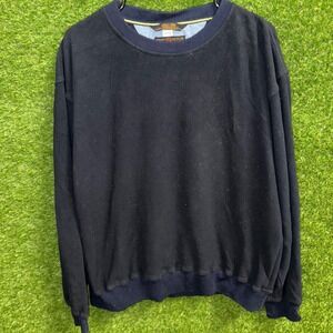 Tommy Hilfiger Golf Sweatshirt Mens L‎ Large Pullover Navy Blue Fleece vintage